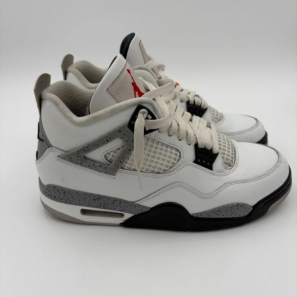 Air Jordan 4 Cement Shoes 2025 White Black Gray Red Mens 9 FV5029-100